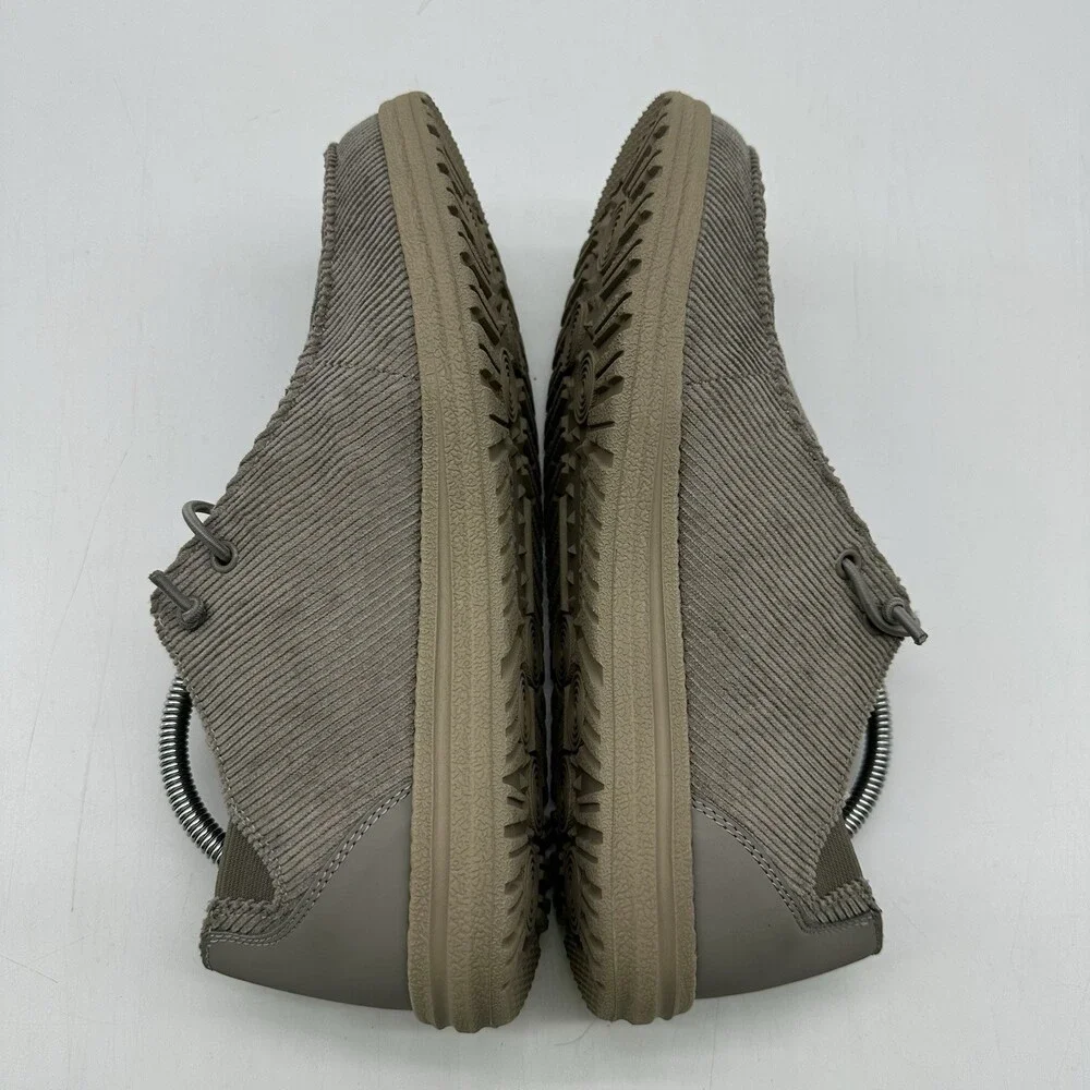 Skechers Melson-Corduroy Gray Moc Toe Lace Slip On Casual Shoes Men's Size 10